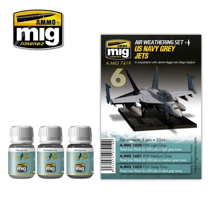 Набор смывок US Navy Grey Jets (Ammo Mig)