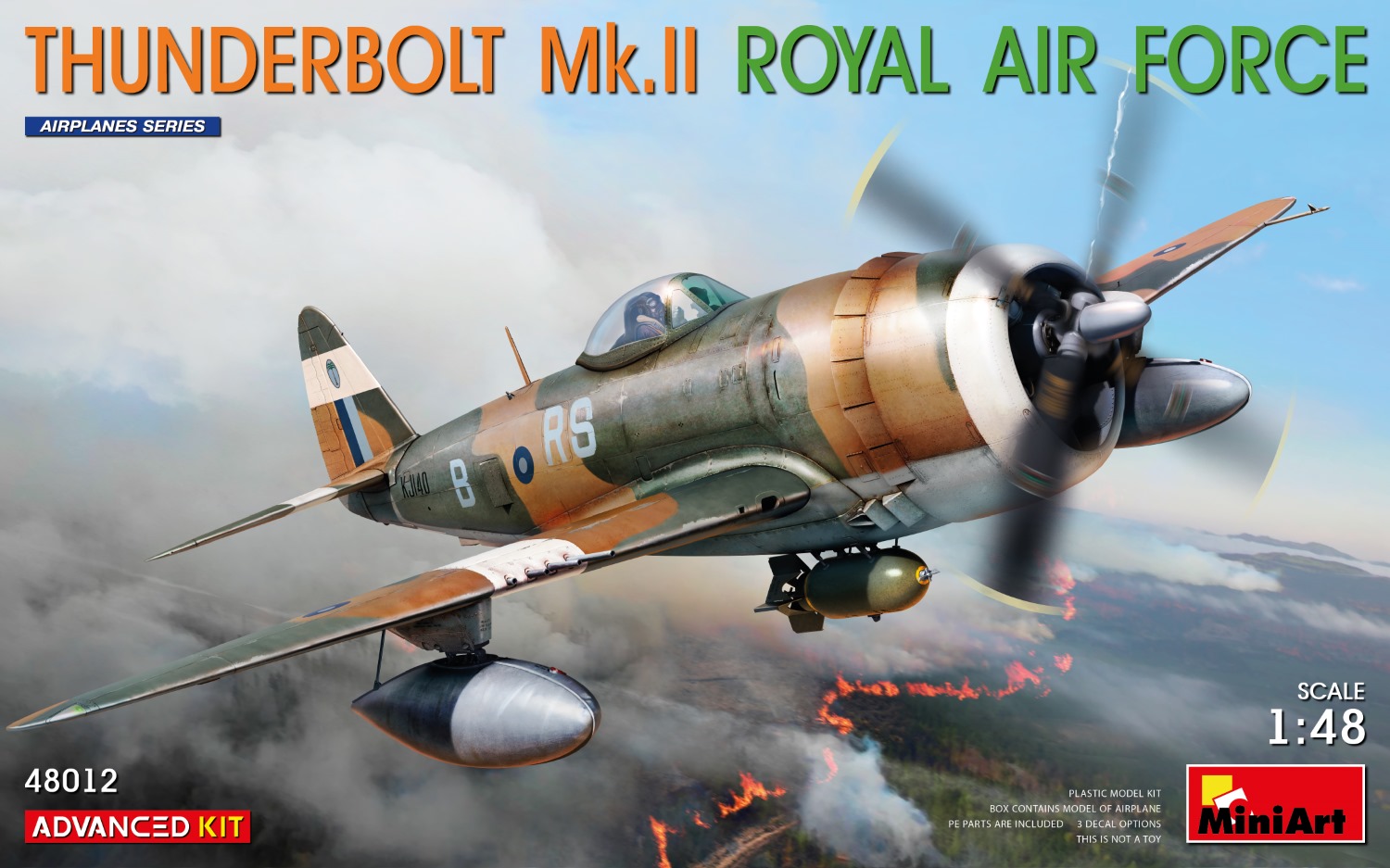 Сборная модель 1/48 Thunderbolt Mk.II. Royal A.F. (ADVANCED KIT) (MiniArt)