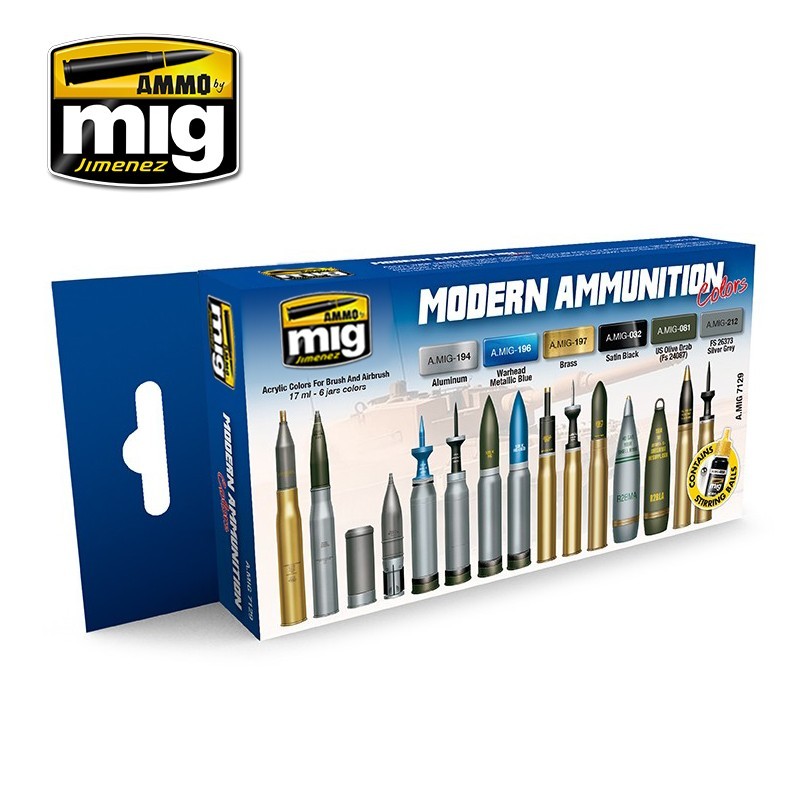 Набор акриловых красок Modern Ammunition Colors (Ammo Mig) (6x17ml)