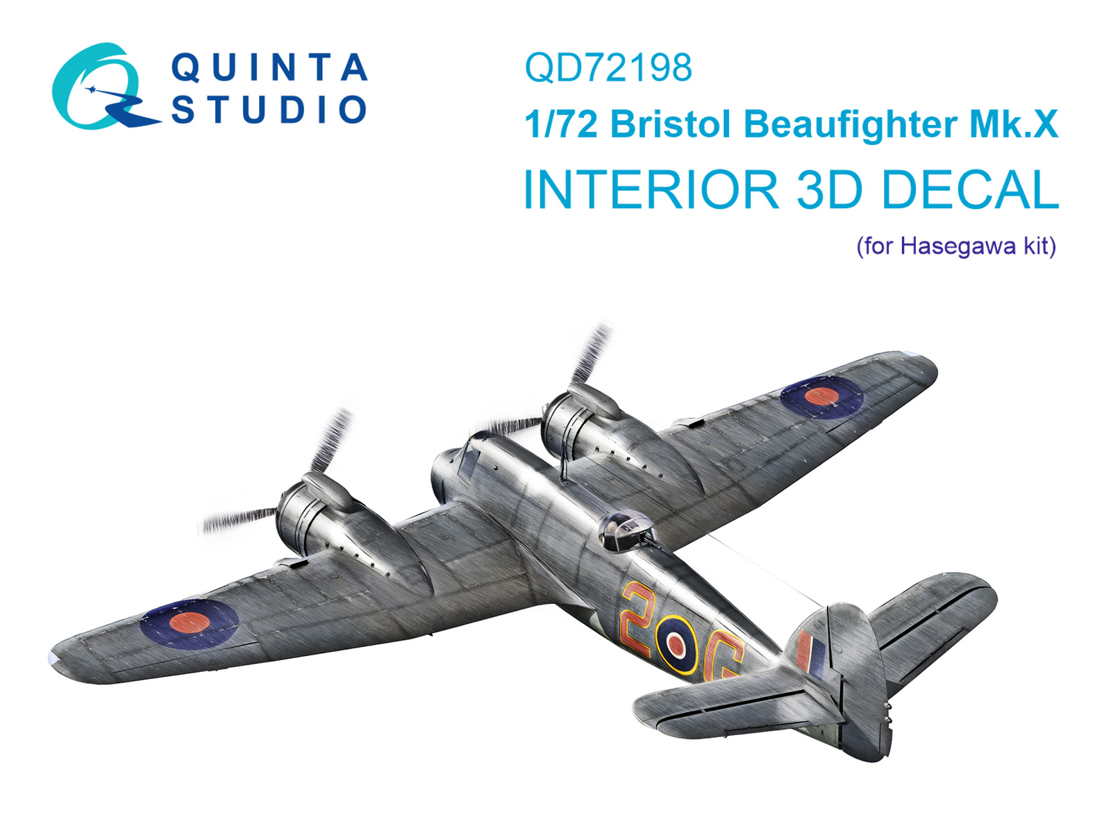 3D Декаль интерьера кабины Bristol Beaufighter Mk.X (Hasegawa)