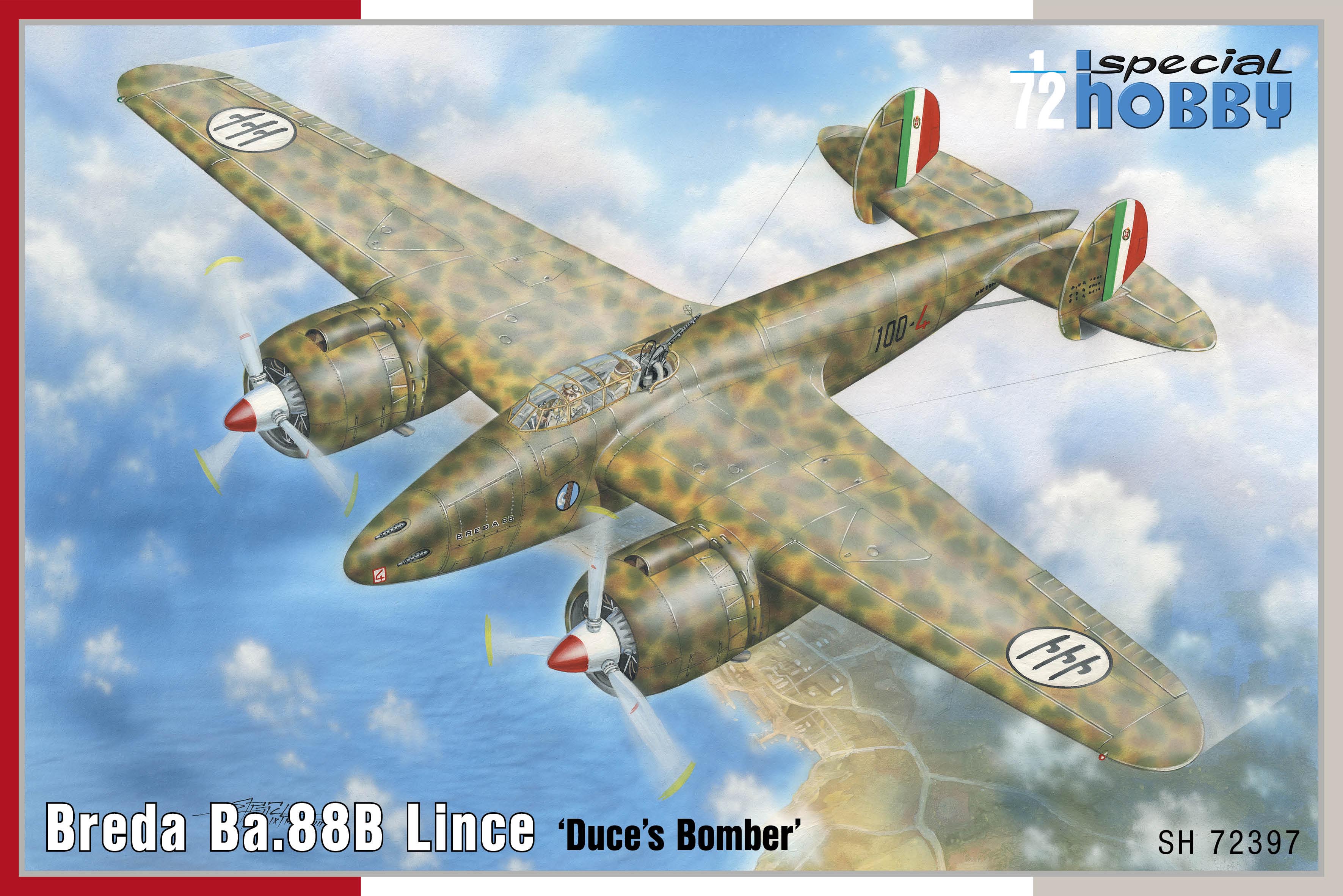 Сборная модель 1/72 Breda Ba.88B Lince 'Duce's Bomber' (re-issue) (Special Hobby)