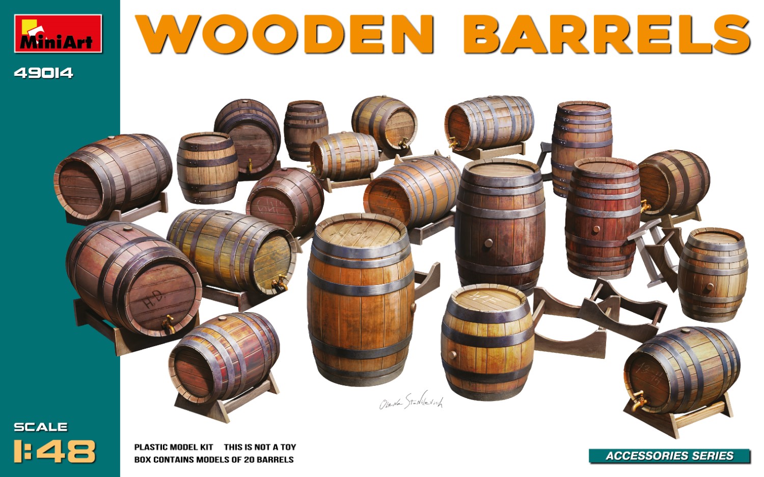 Основание для диорам 1/48 Wooden Barrels (20 pcs., incl. decals) (MiniArt)