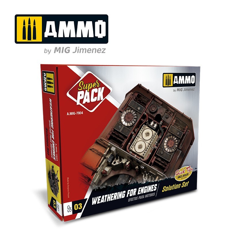 Набор для создания эффектов SUPER PACK Weathering for Engines (Ammo Mig)