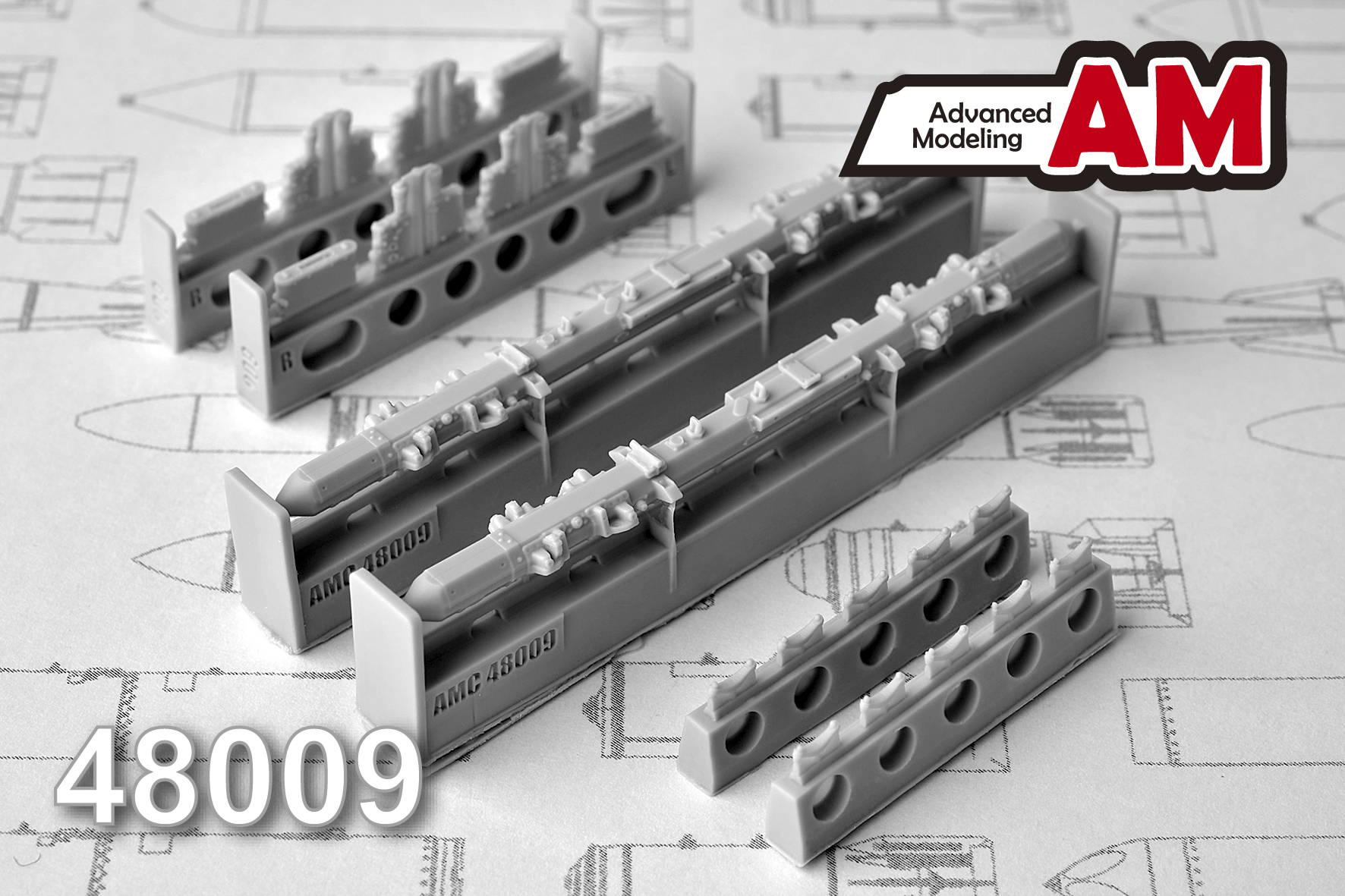 Дополнения из смолы 1/48 МБД2-67У, многозамковый балочный держатель (Advanced Modeling)