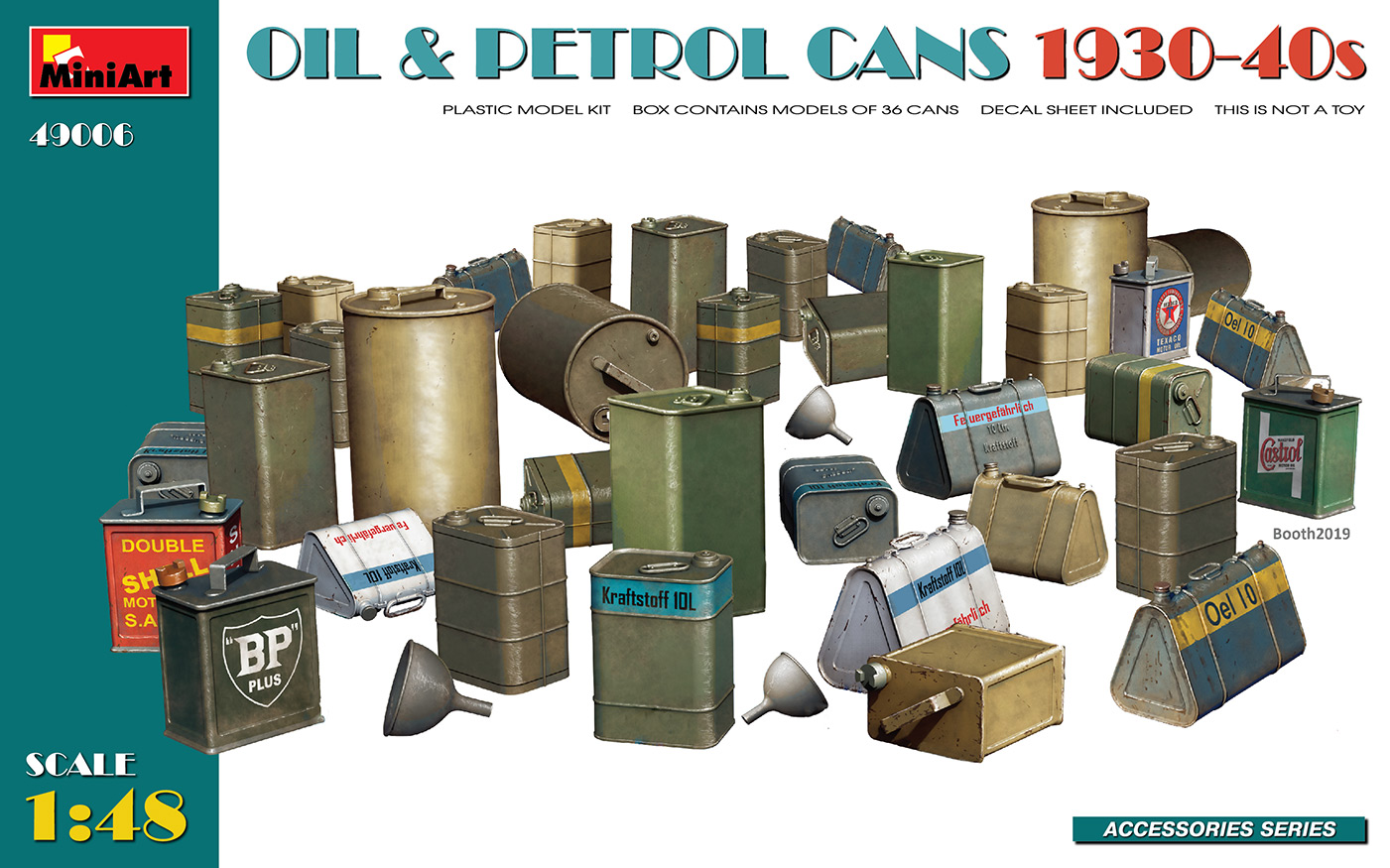 Основание для диорам 1/48 Oil&Petrol Cans 1930-40s (36 pcs., w/ decals) (MiniArt)