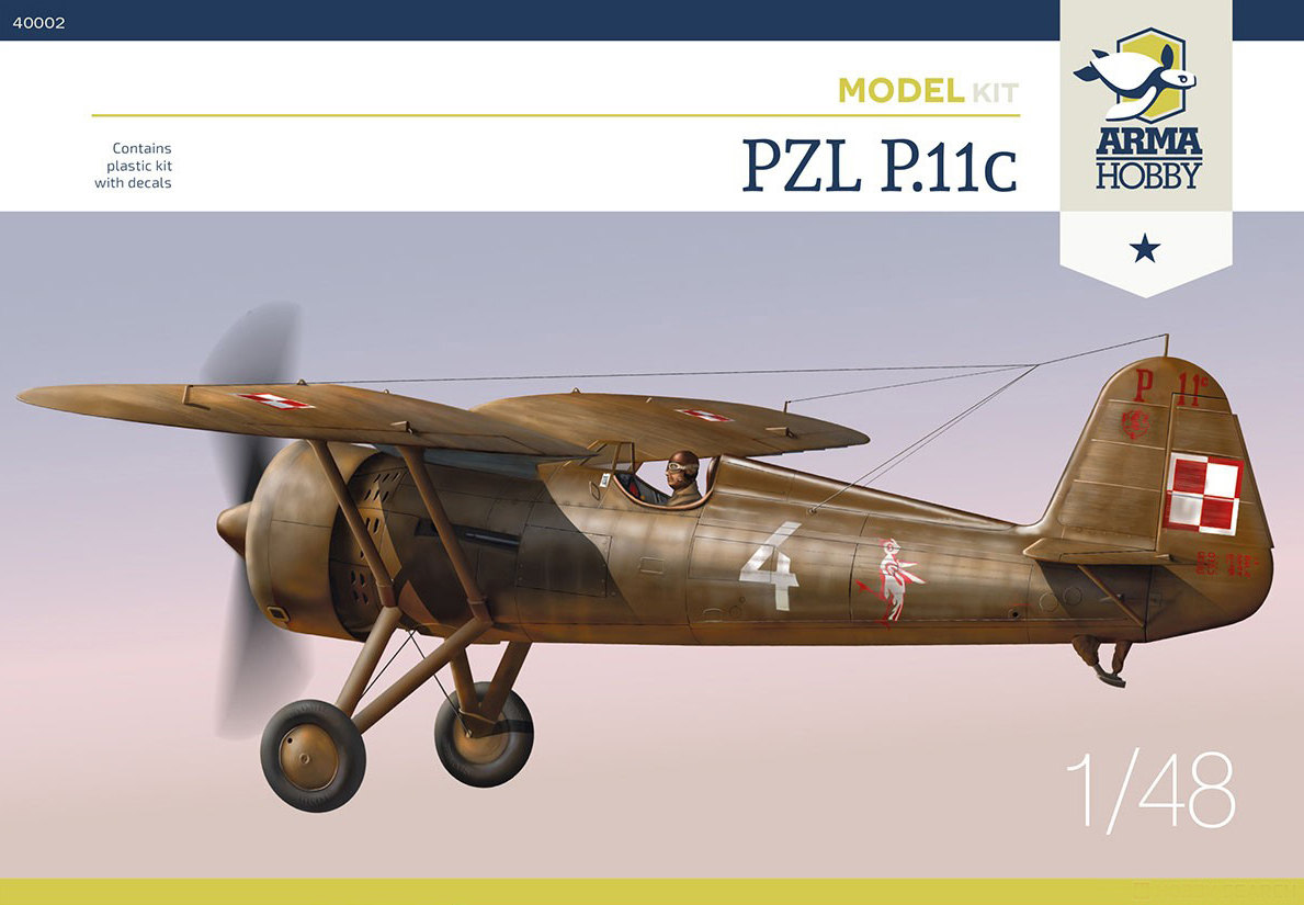 Сборная модель 1/48 PZL P.11c (Arma Hobby)