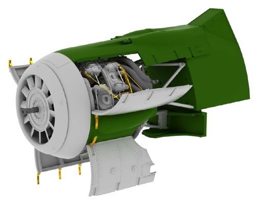Дополнения из смолы 1/32 Двигатель Focke-Wulf Fw-190F-8 (для модели Revell kits)