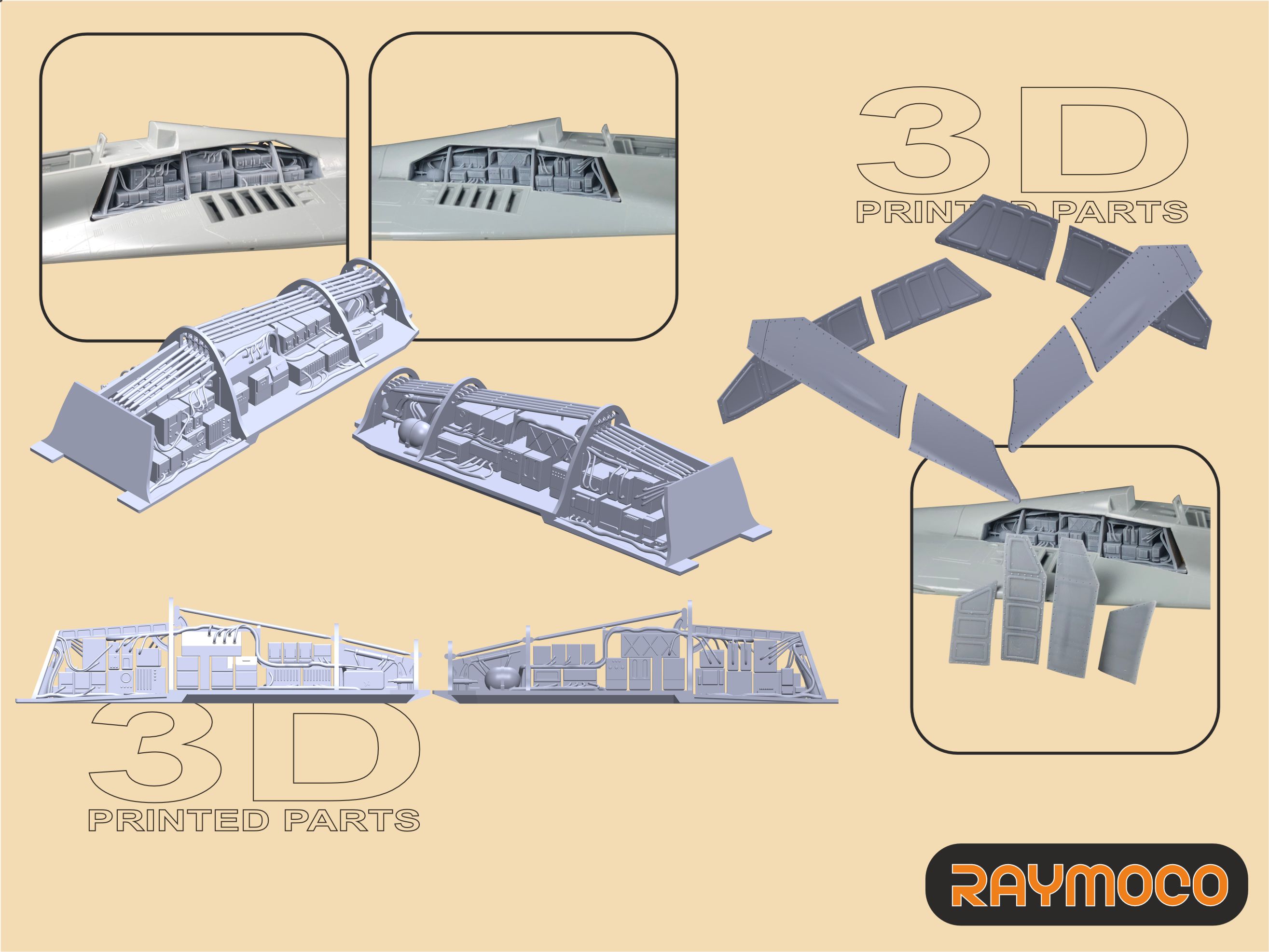 Дополнения из смолы 1/48 МиГ-29 Электроника, чехлы, хвост (Raymoco)