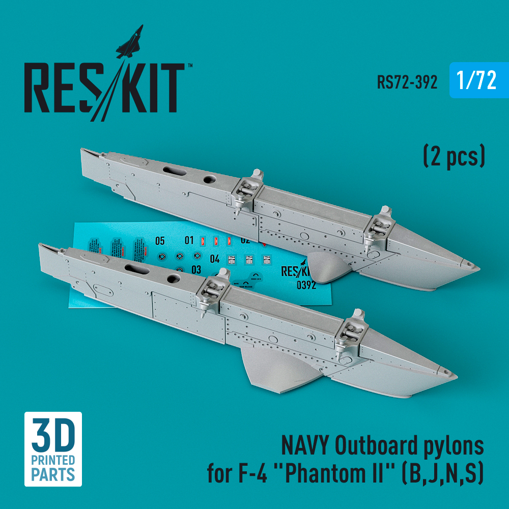 Дополнения из смолы 1/72 NAVY Outboard pylons for McDonnell F-4 Phantom II (ResKit)