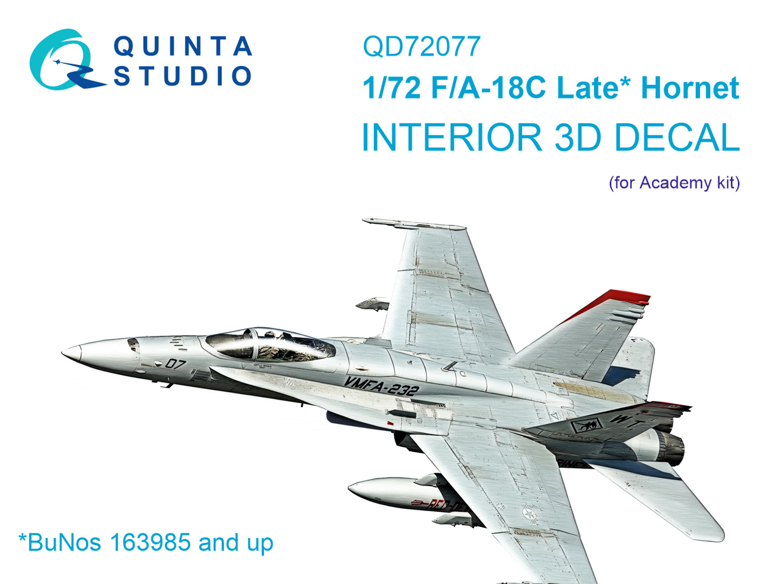 3D Декаль интерьера кабины F/A-18C late (Academy)