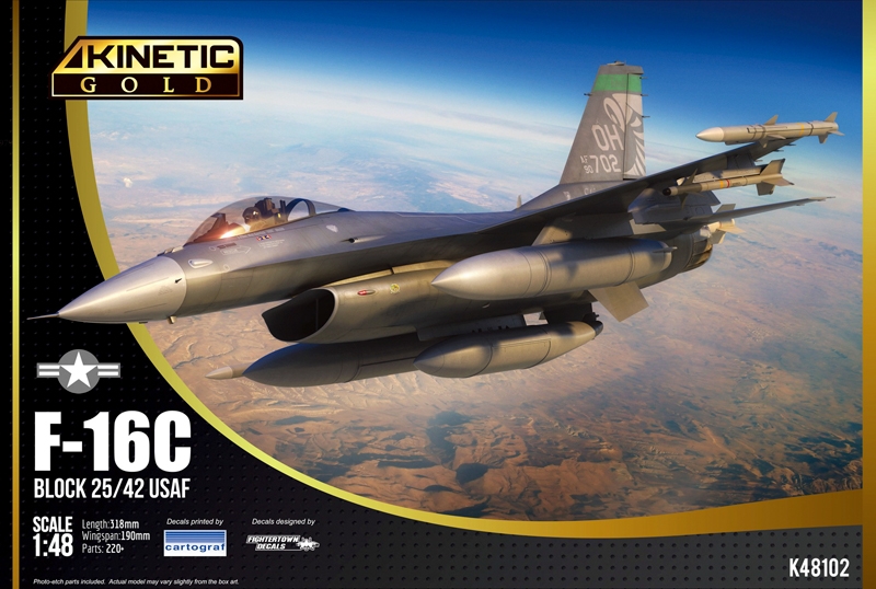 Сборная модель 1/48 F-16C Block 25/42 USAF (Kinetic Model Kits) (повреждённая упаковка)