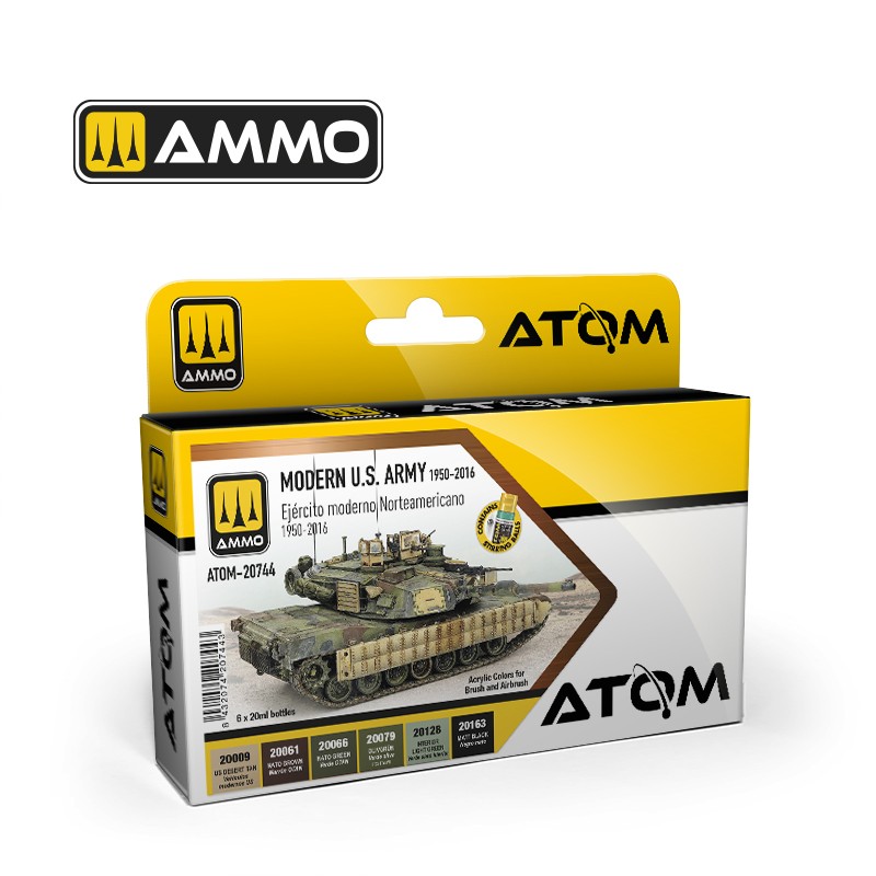 Набор акриловых красок ATOM Современная армия США 1950-2016 20 ml x 6 (Ammo Mig) 