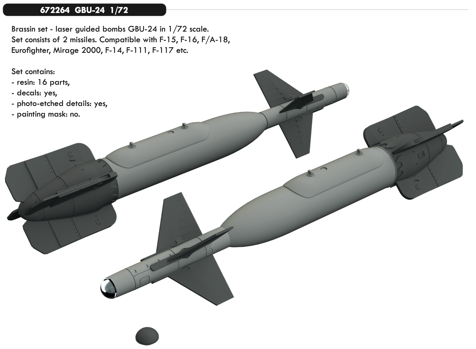 Дополнения из смолы 1/72 Управляемая авиационная бомба GBU-24