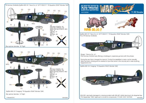 Декаль 1/32 Supermarine Spitfire Mk.VIII (2) (Kits-World)