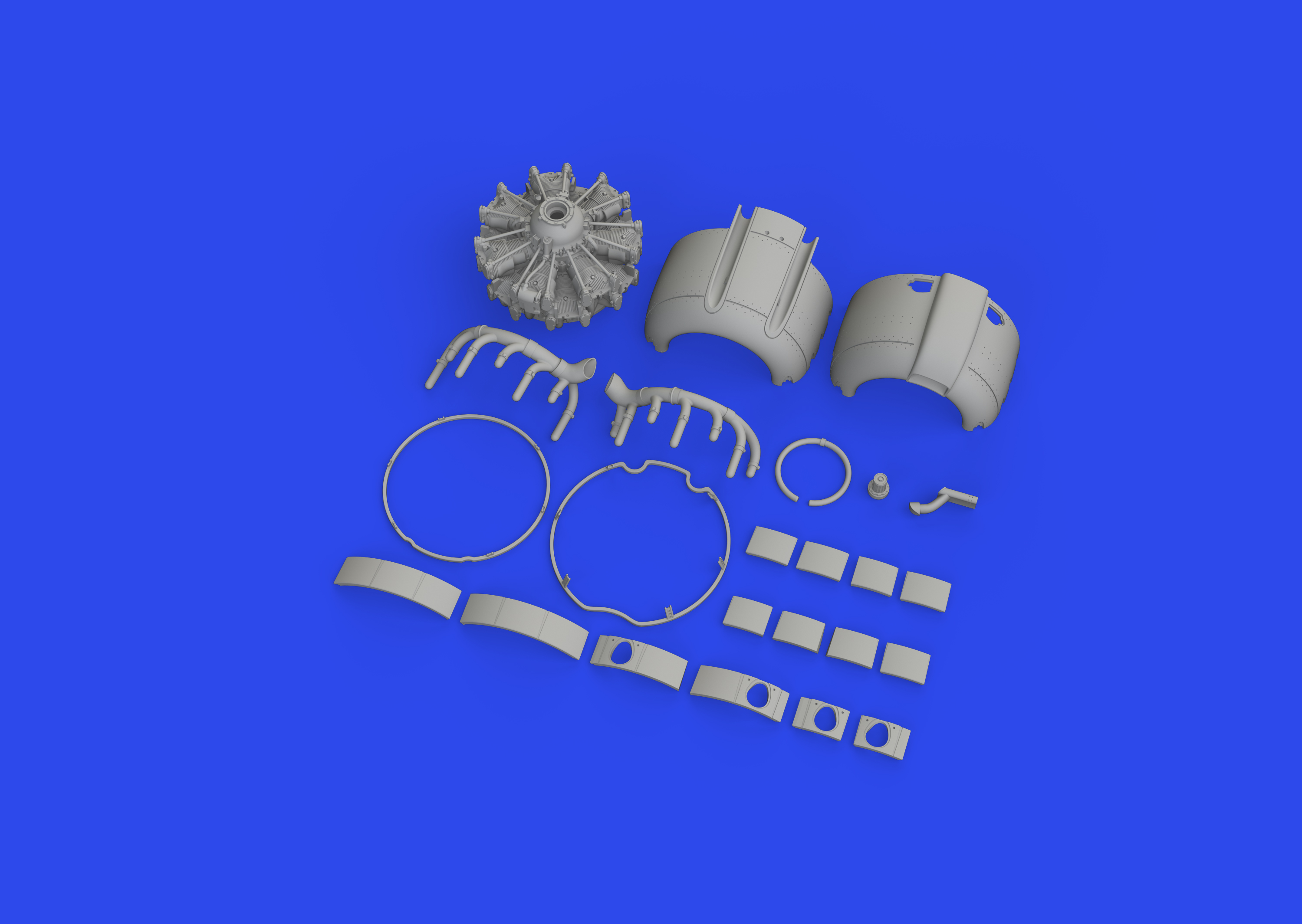 Дополнения из смолы 1/48 Nakajima A6M2-N Rufe engine complete (для модели Eduard)