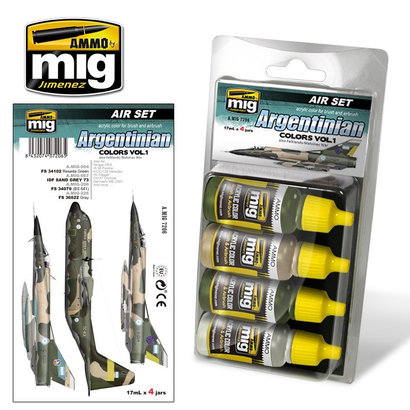 Набор акриловых красок Argentinian Colors Vol. 1 (also Falklands-Malvinas War (Ammo Mig) (4x17ml)