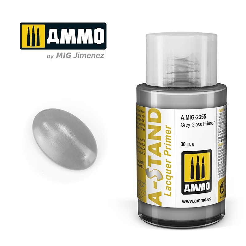 Грунтовка для лака A-STAND Grey Gloss Primer (Ammo Mig) (30ml)