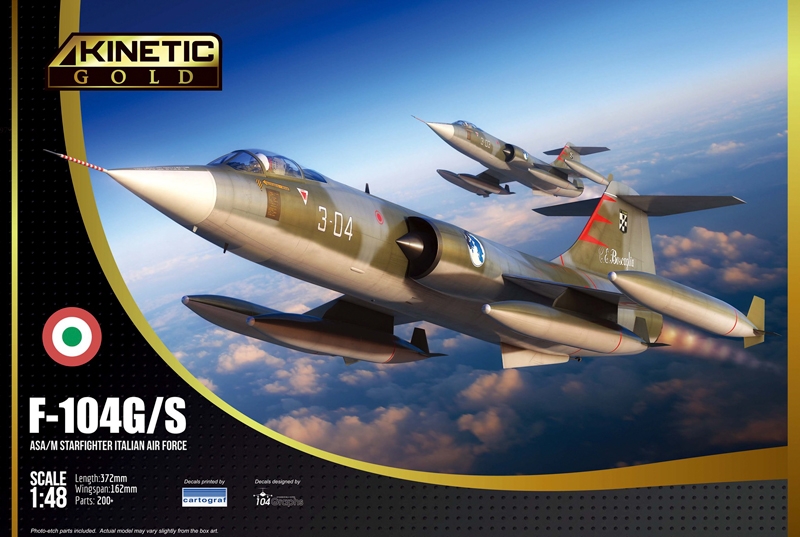 Сборная модель 1/48 F-104G/S ASA/M Starfighter Italian Air Force (Kinetic Model Kits)