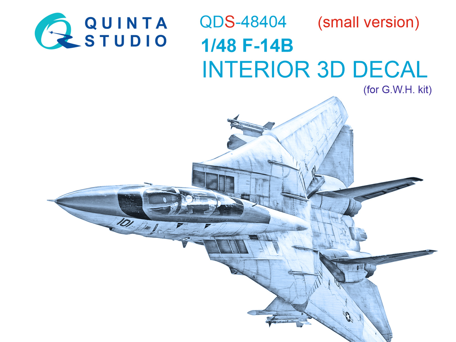 3D Декаль интерьера кабины F-14B (GWH) (Малая версия)
