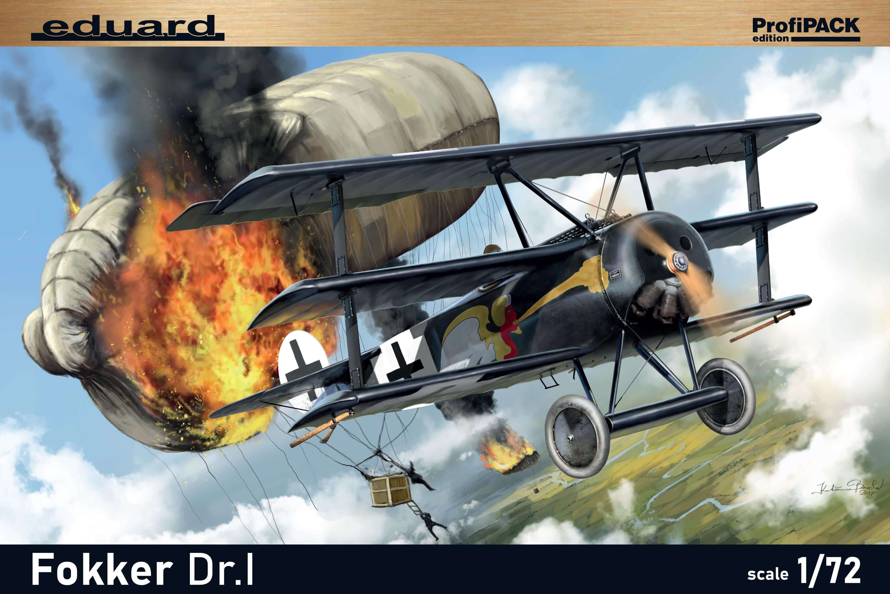 Сборная модель 1/72  Fokker Dr.I Triplane  ProfiPACK edition (Eduard kits)