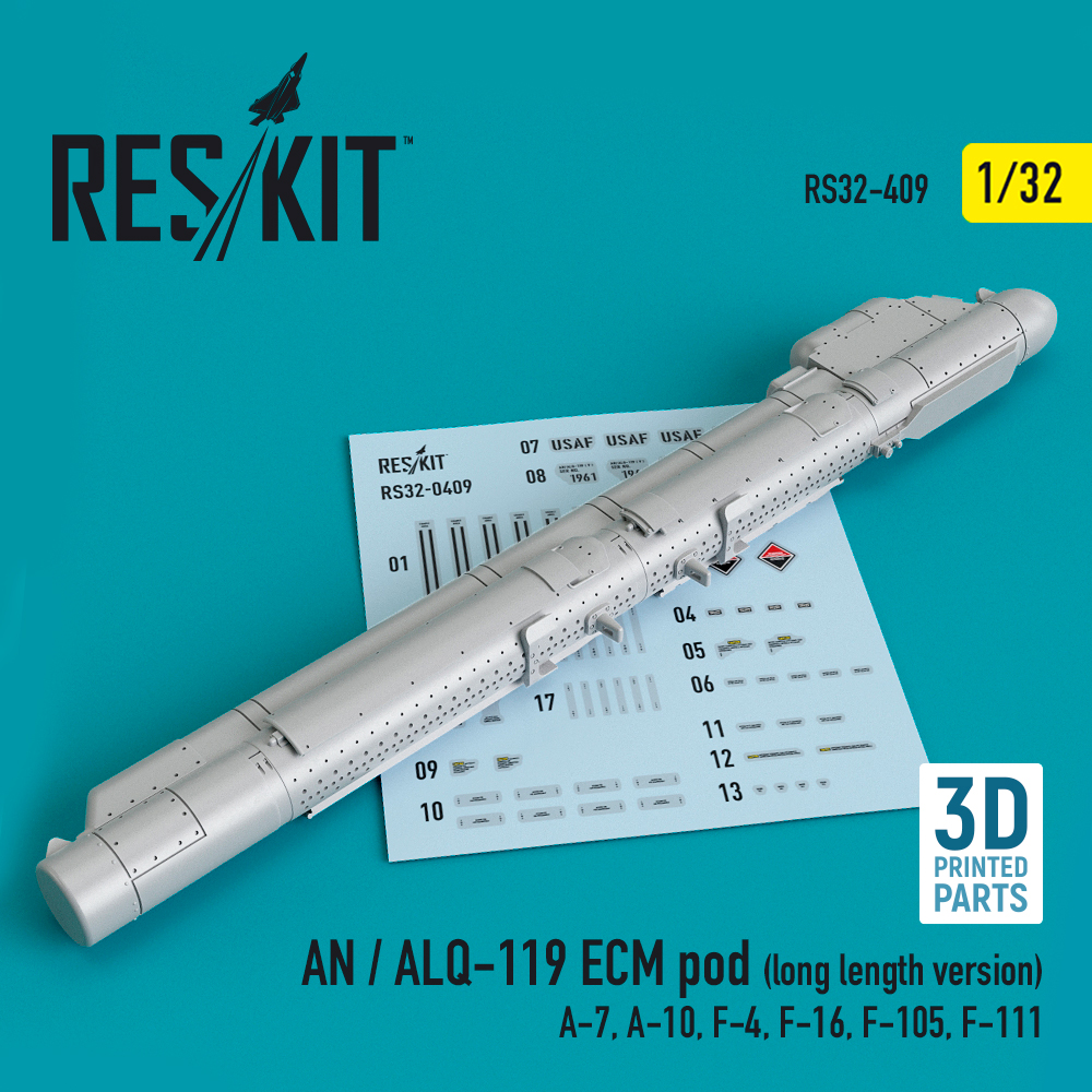 Дополнения из смолы 1/32 Контейнер РЭБ AN/ALQ-119 (удлинённая версия) (Reskit)