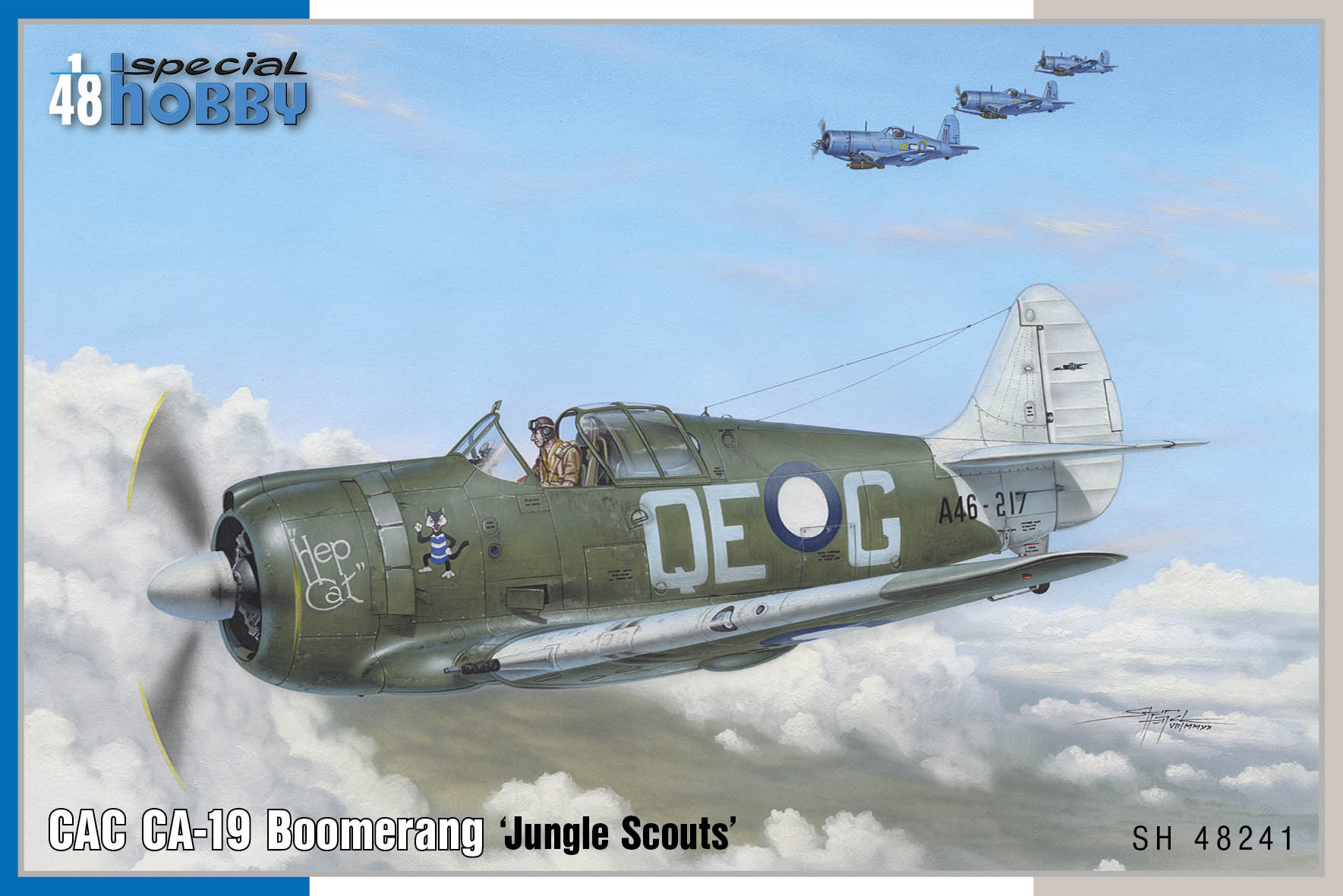 Сборная модель 1/48 CAC CA-19 Boomerang 'Jungle Scouts' (3x camo) (Special Hobby)
