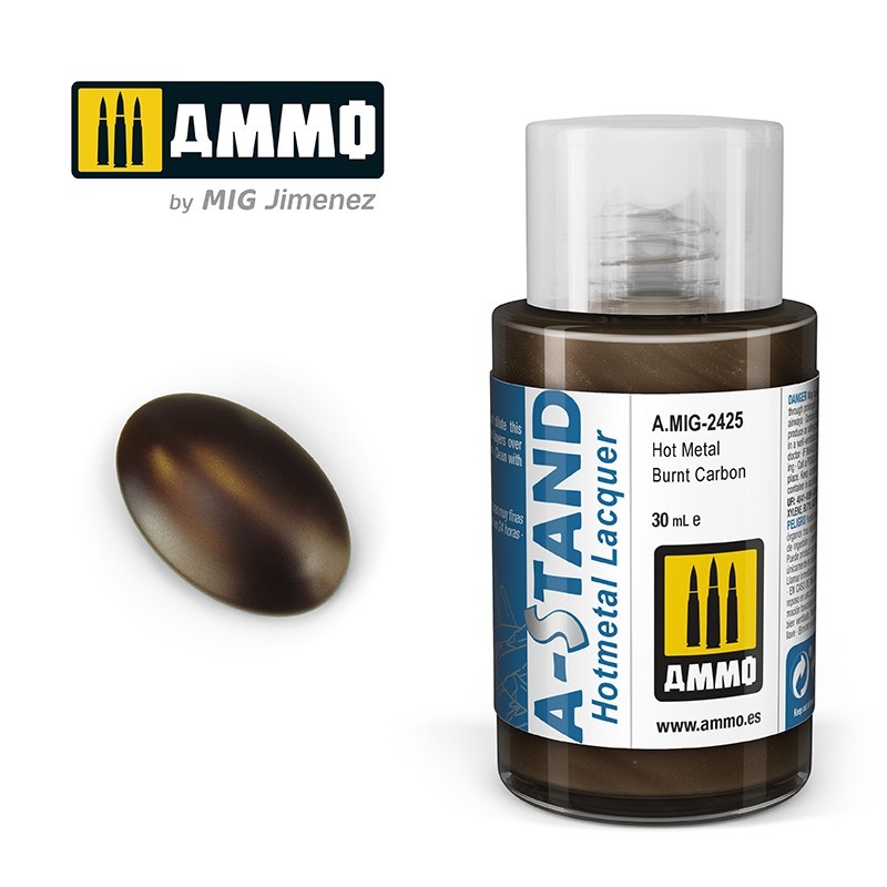 Лак (горячий металл) A-STAND Hot Metal Burnt Carbon (Ammo Mig) (30ml)