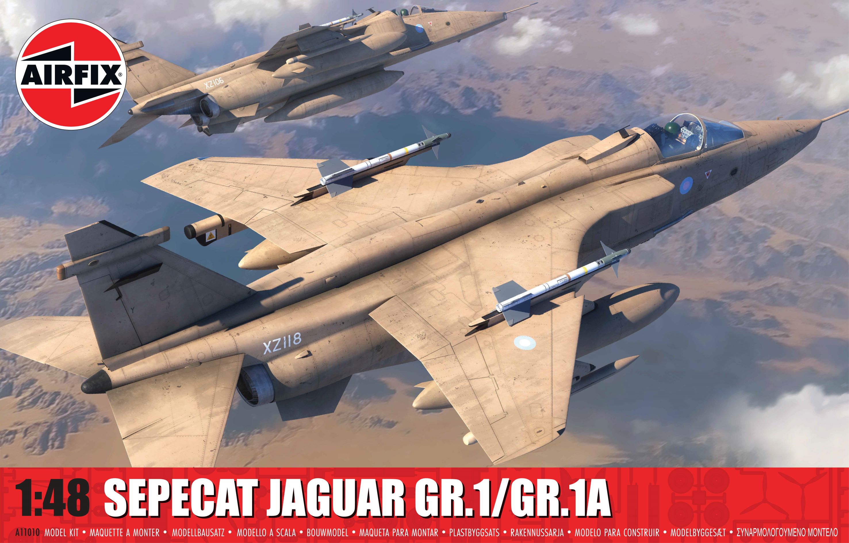Сборная модель 1/48 BAC/SEPECAT Jaguar GR.1/GR.1A (Airfix) (повреждённая упаковка)
