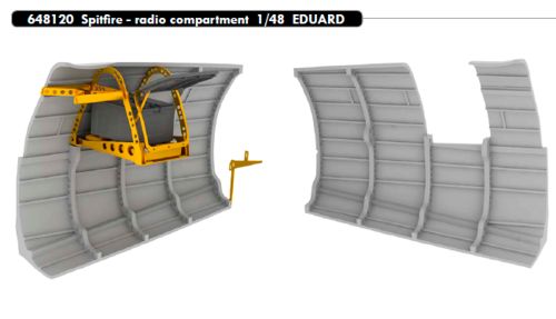 Дополнения из смолы 1/48 Supermarine Spitfire radio compartment 3D-Printed (Eduard kits)