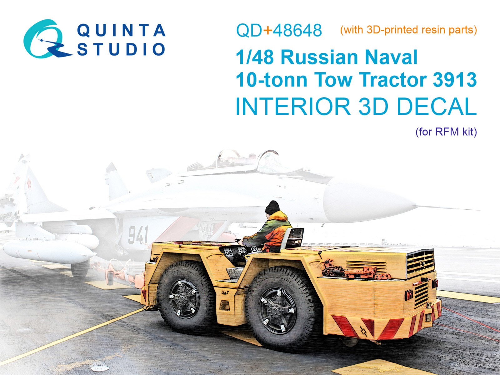 3D Декаль интерьера кабины Советский/Российский палубный тягач, модель 3913 (RFM) (с 3D-печатными де
