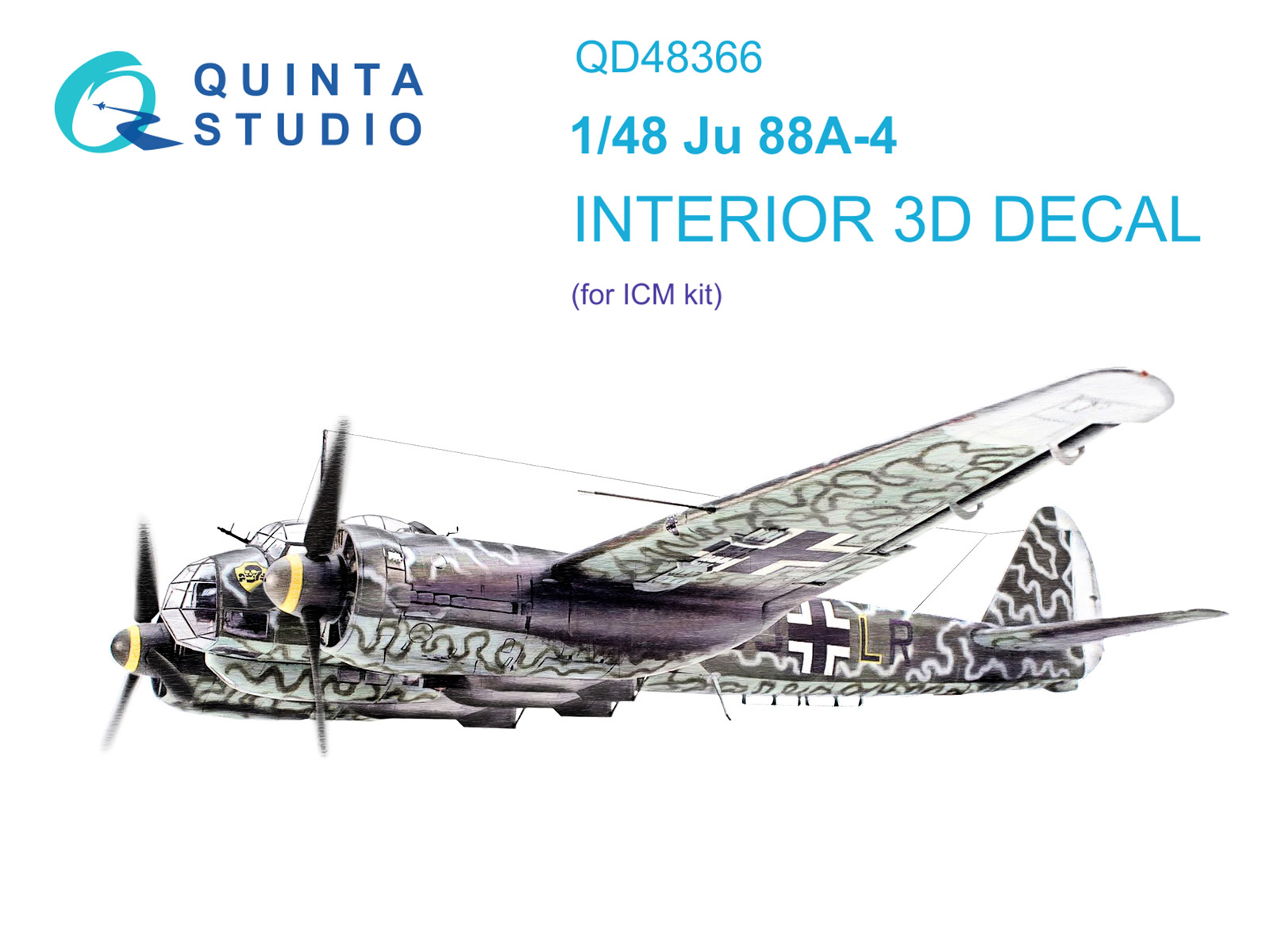 3D Декаль интерьера кабины Ju 88A-4 (ICM)
