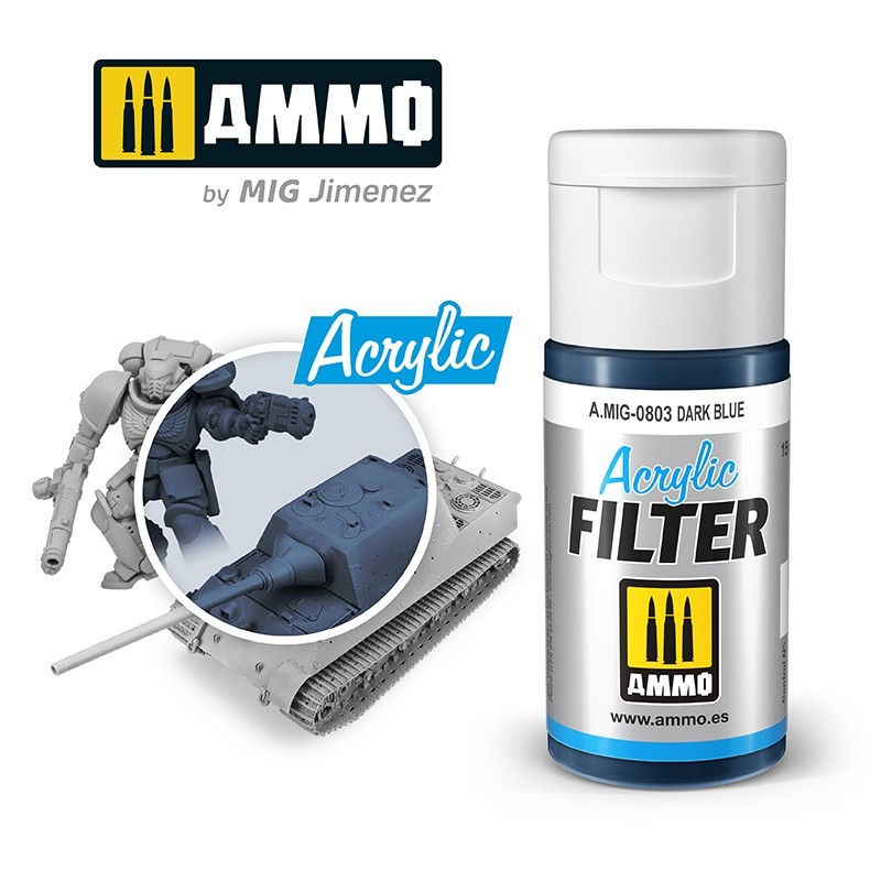 Акриловый фильтр ACRYLIC FILTER Dark Blue (15mL) (Ammo Mig)