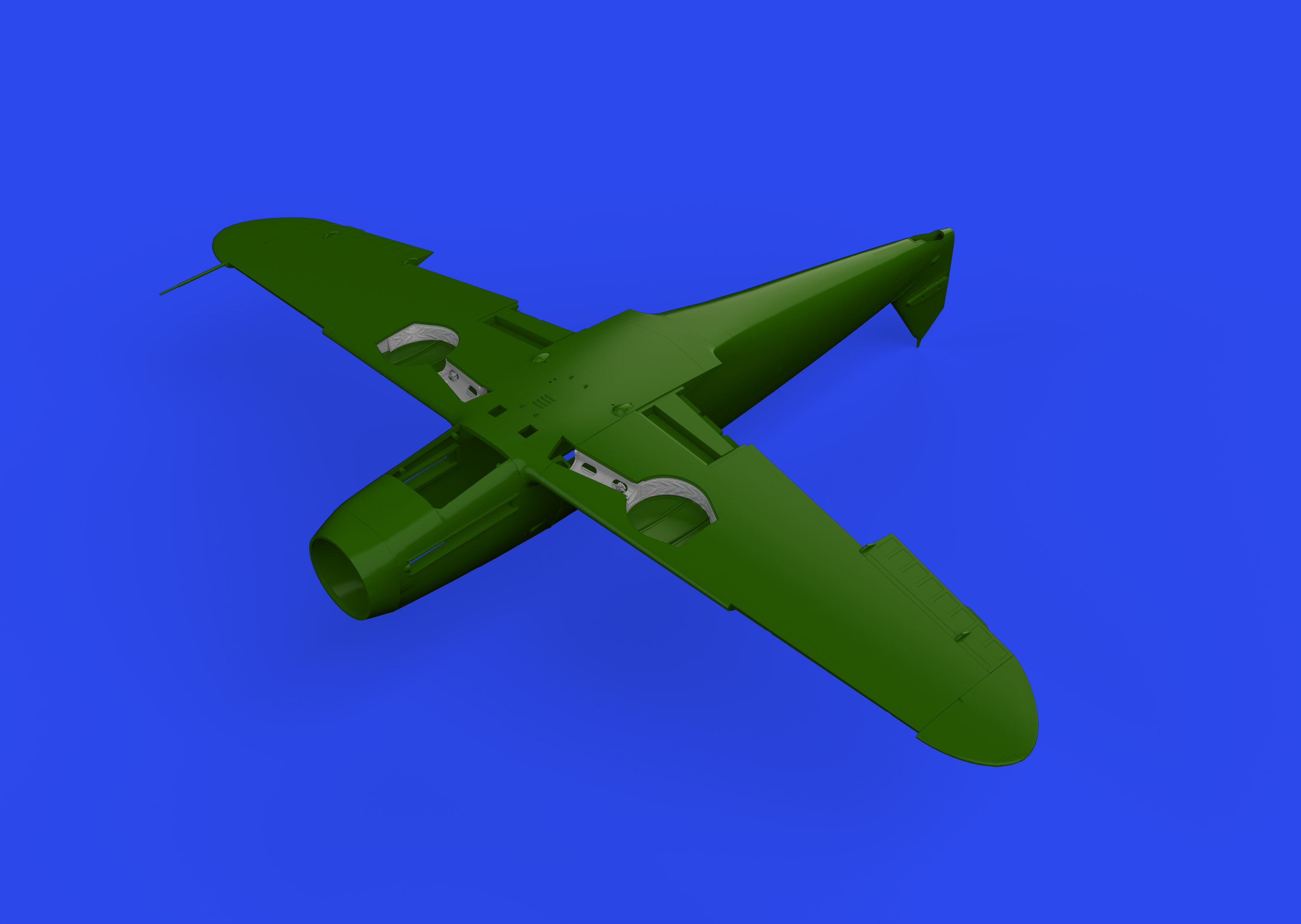 Дополнения из смолы 1/48 Ниша шасси для Messerschmitt Bf-109F (угловатая)  (для модели Eduard)