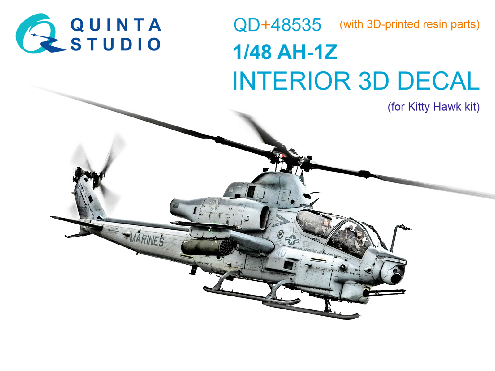 3D Декаль интерьера кабины AH-1Z Zulu Cobra/Viper (KittyHawk) (с 3D-печатными деталями)