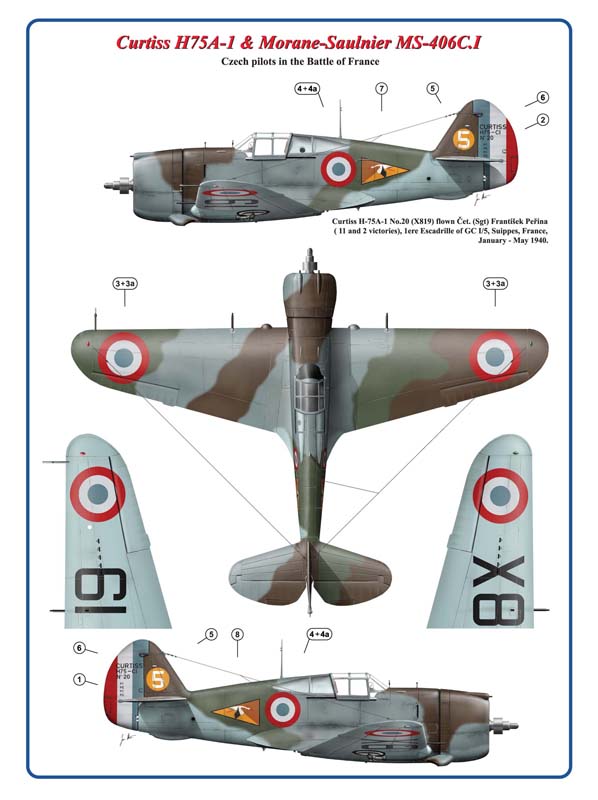 Декаль 1/72 Curtiss H75A-1 Hawk & Morane-Saulnier MS-406C.I (AML)