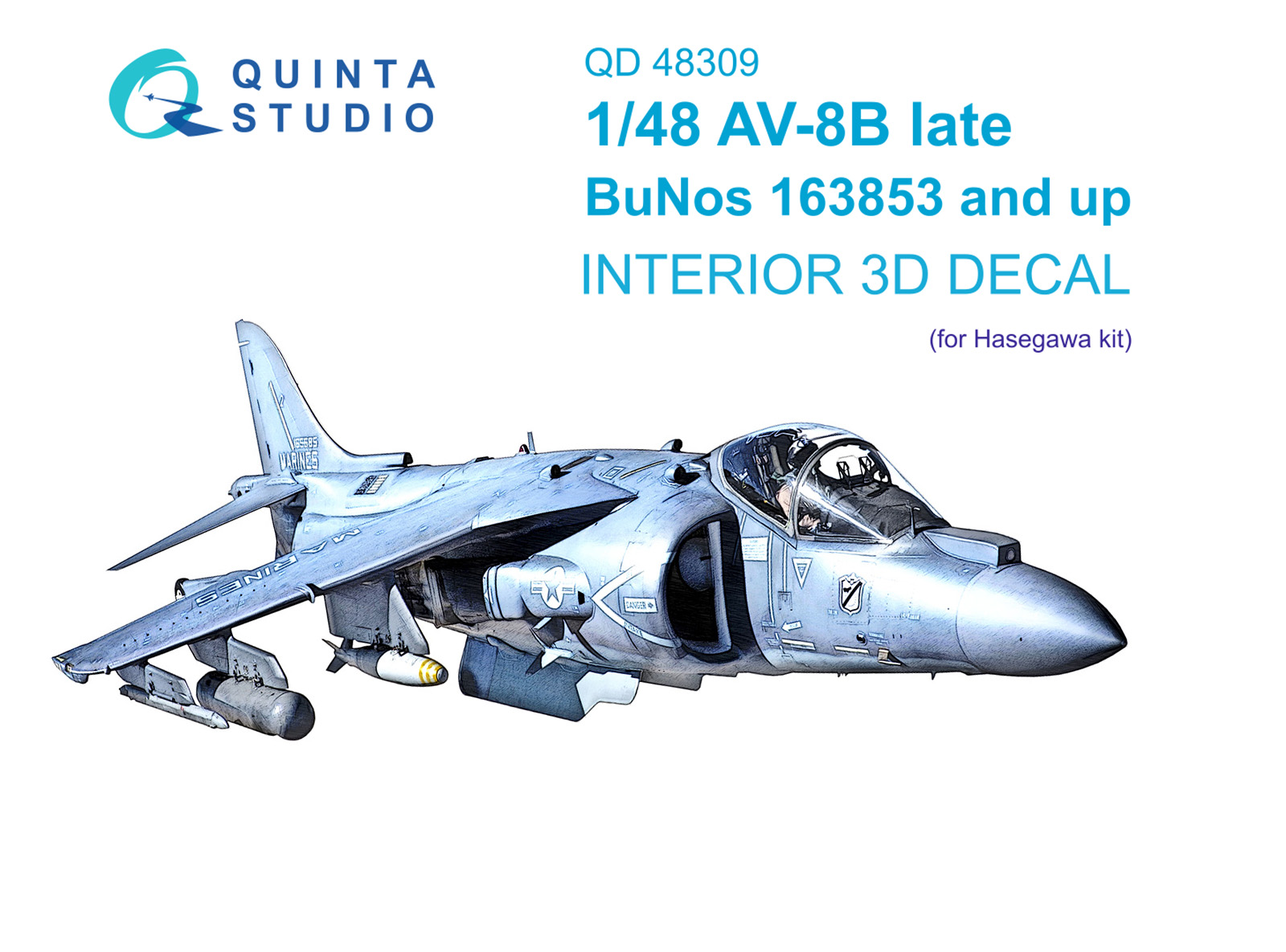 3D Декаль интерьера кабины AV-8B Late (Hasegawa)