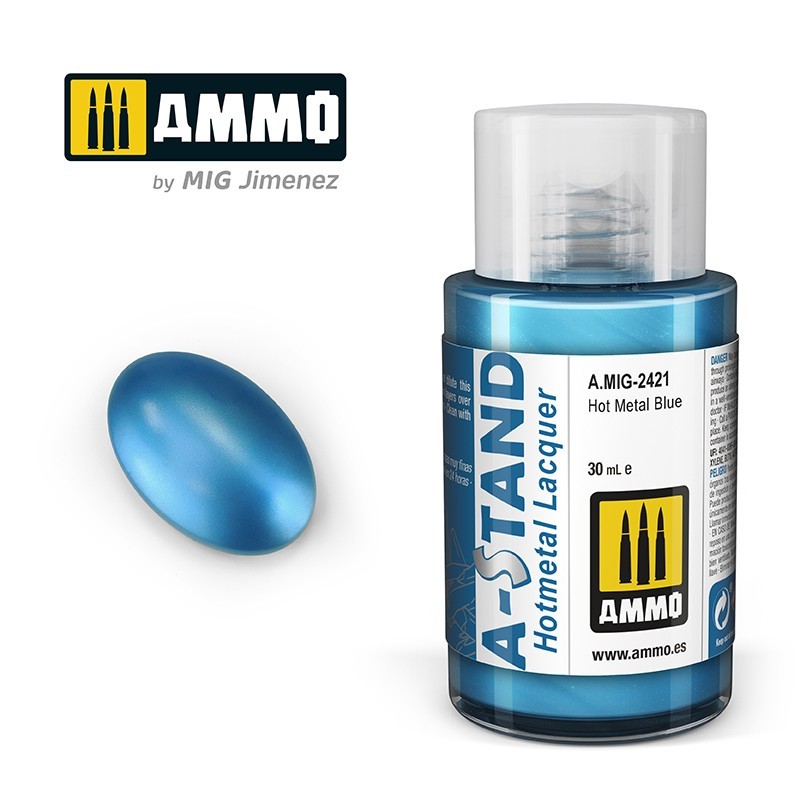 Лак (горячий металл) A-STAND Hot Metal Blue (Ammo Mig) (30ml)