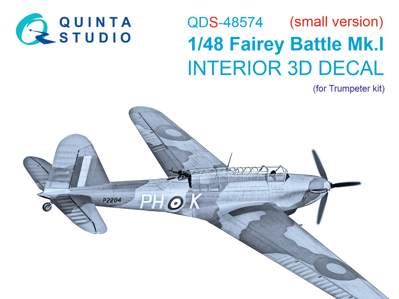 3D Декаль интерьера кабины Fairey Battle Mk.I (Trumpeter) (малая версия)