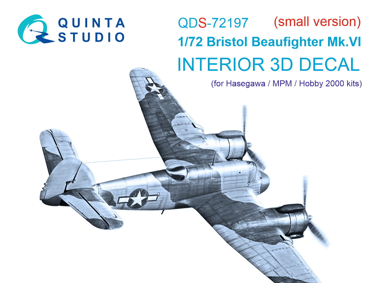 3D Декаль интерьера кабины Bristol Beaufighter Mk.VI (Hasegawa/MPM/Hobby2000) (малая версия)