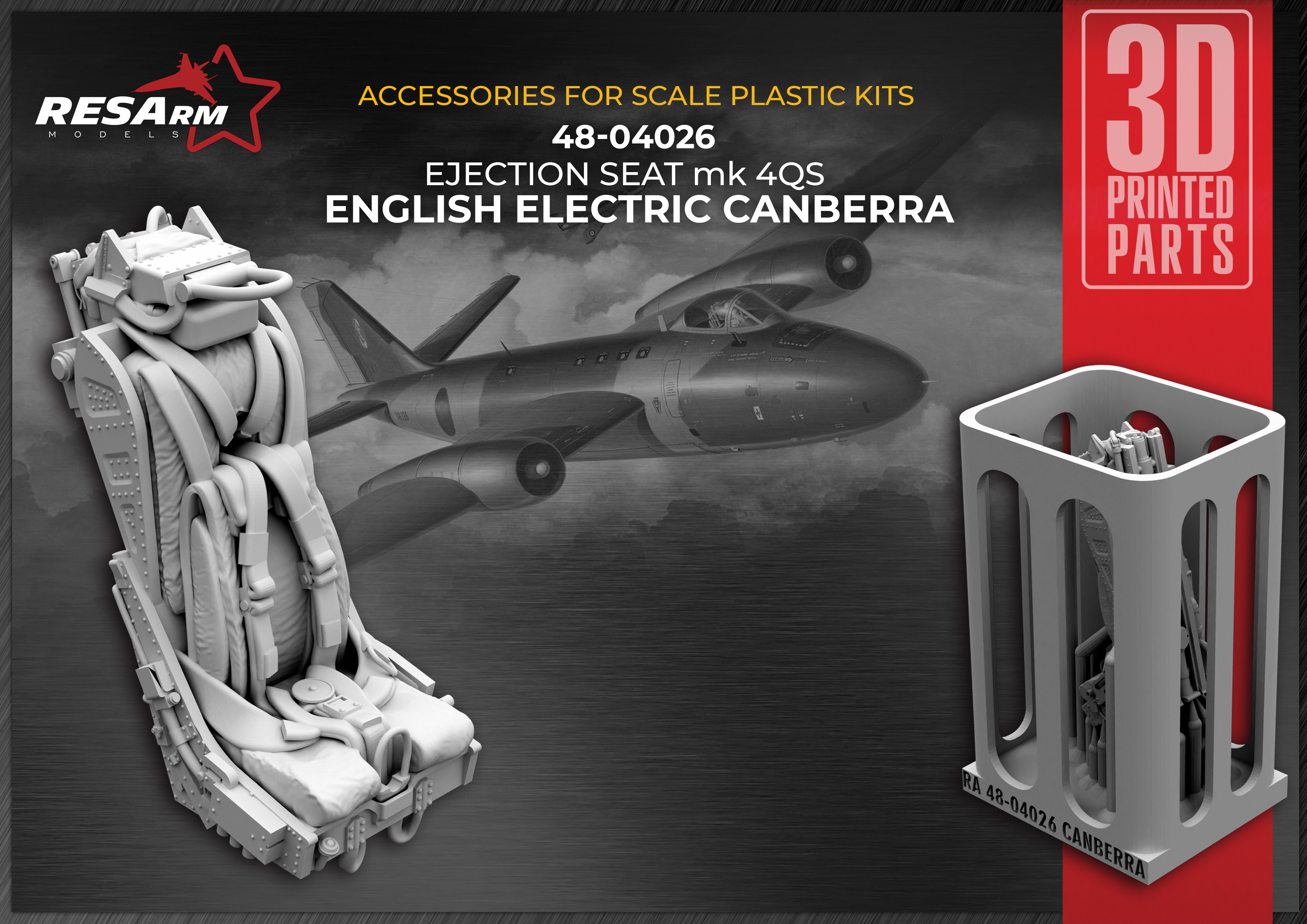 Дополнения из смолы 1/48 Катапультное кресло English Electric Canberra Mk4QS (RESArm)