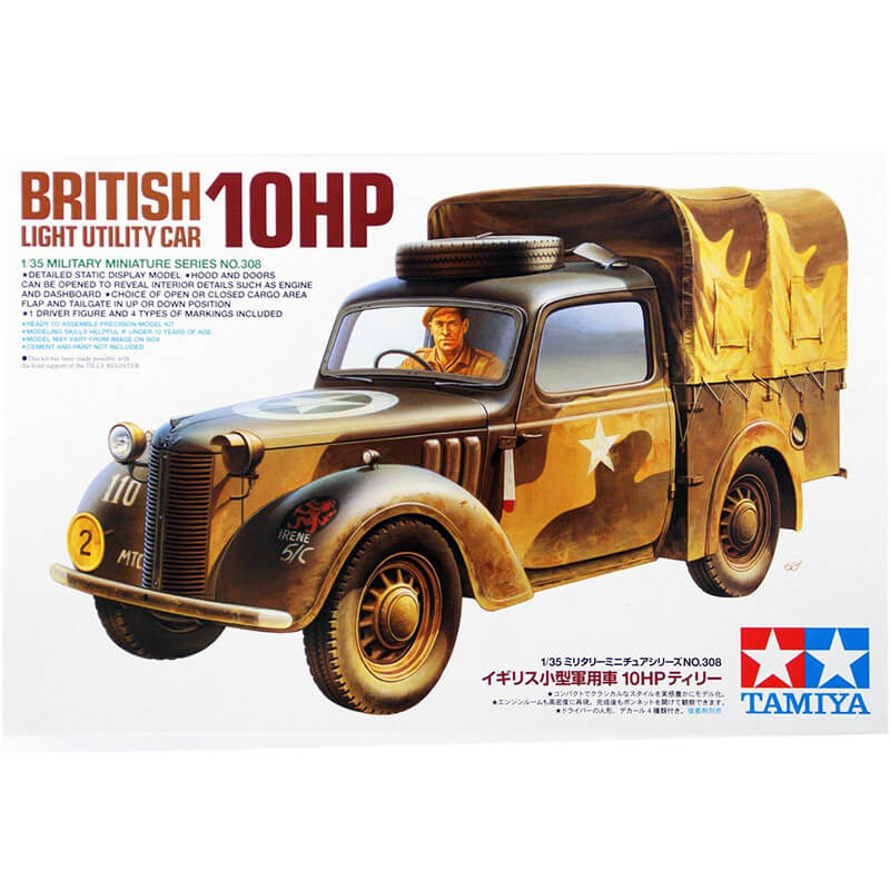 Сборная модель 1/35 Британский легкий многоцелевой автомобиль 10 HP с фигурой водителя (Tamiya)