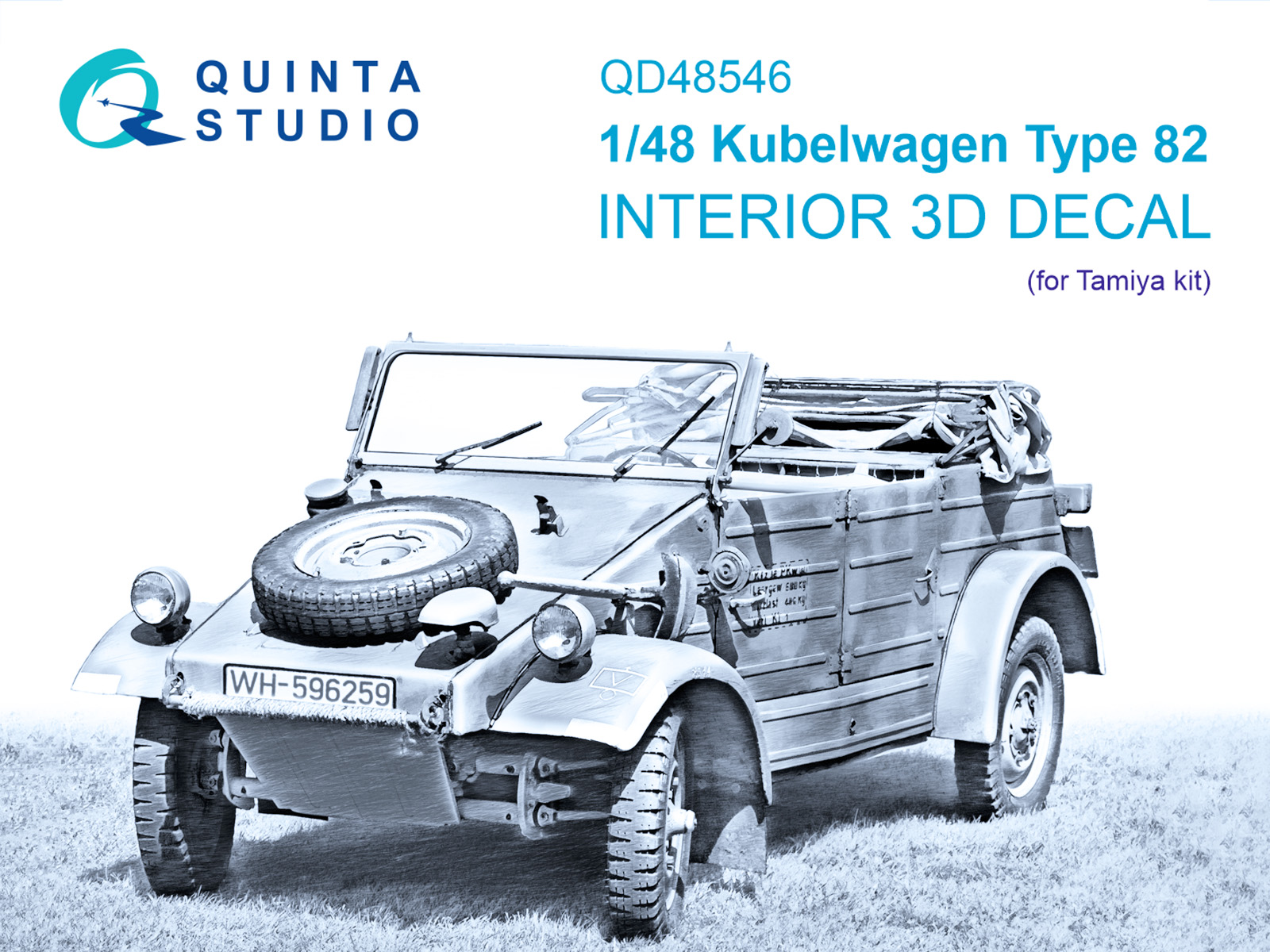3D Декаль интерьера кабины Kubelwagen Type 82 (Tamiya)
