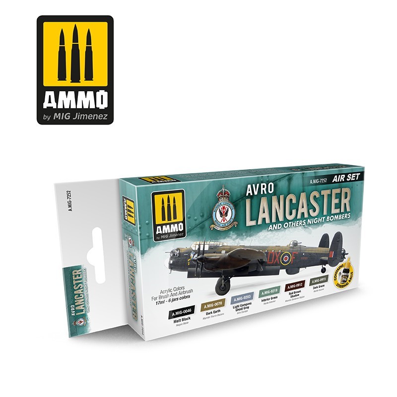 Набор акриловых красок AVRO Lancaster and Others Night Bombers Air Set (Ammo Mig) (6x17ml)