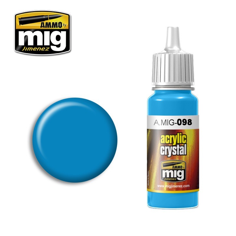 Краска акриловая CRYSTAL LIGHT BLUE (Прозрачная светло-голубая) (Ammo Mig) (17ml)