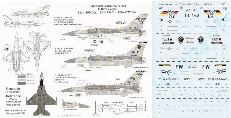 Декаль 1/72 Lockheed-Martin F-16C (3) (Microscale)