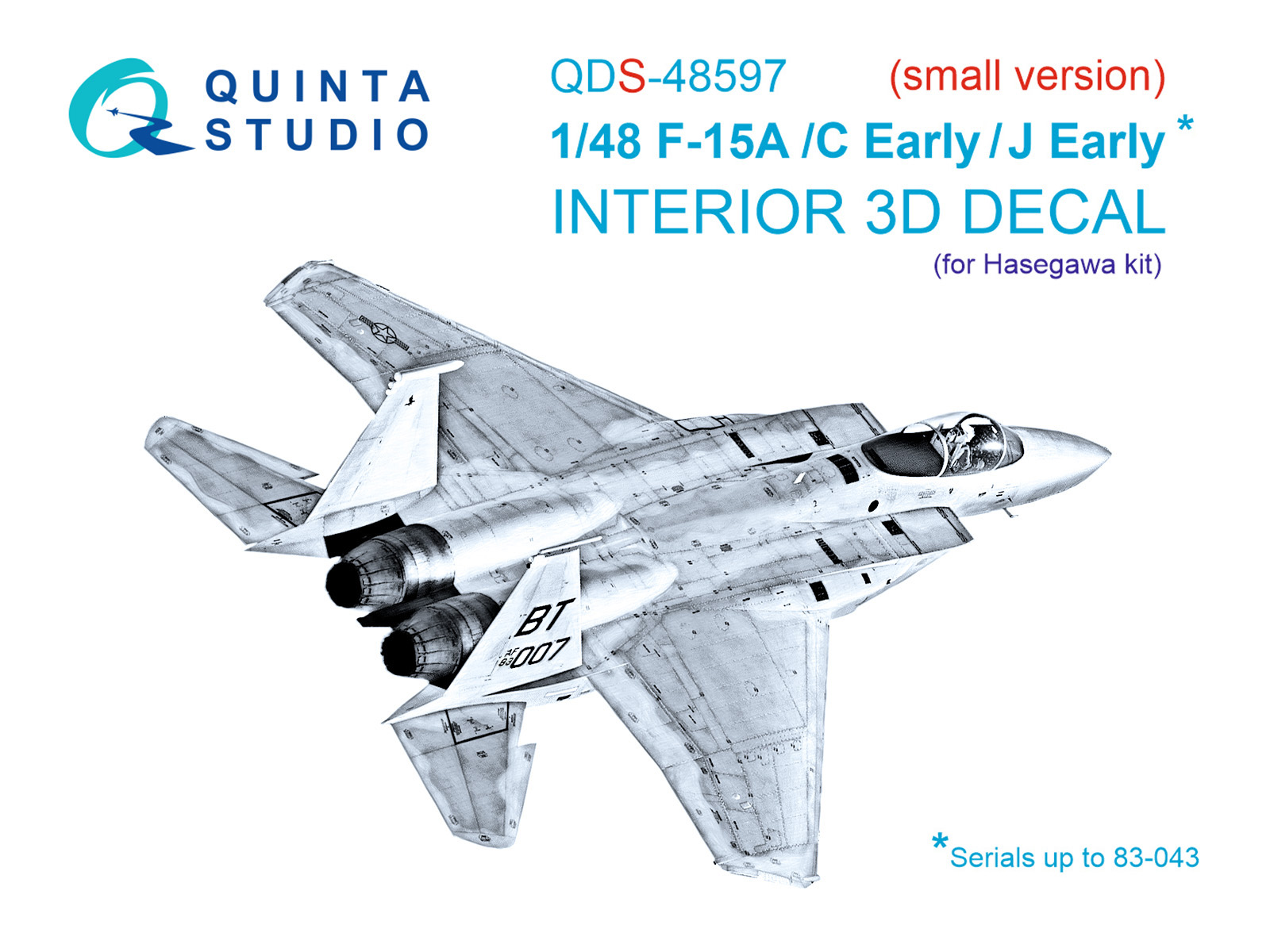3D Декаль интерьера кабины F-15A/F-15C Early/F-15J Early (Hasegawa) (малая версия)
