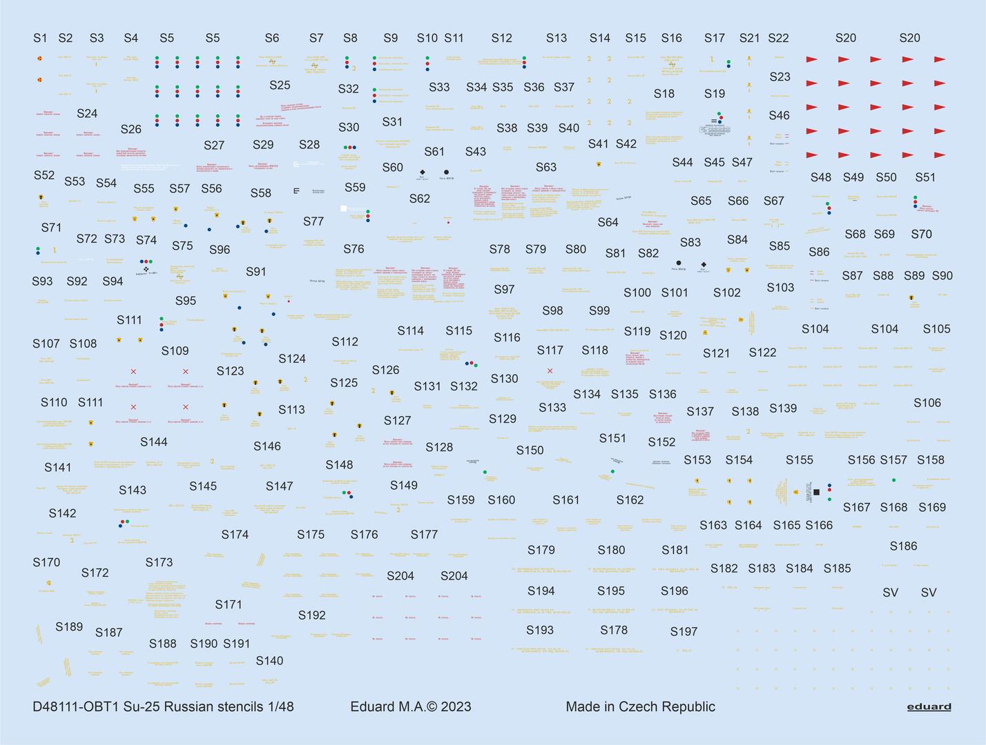 Декаль 1/48 Su-25 Russian stencils (ZVE)