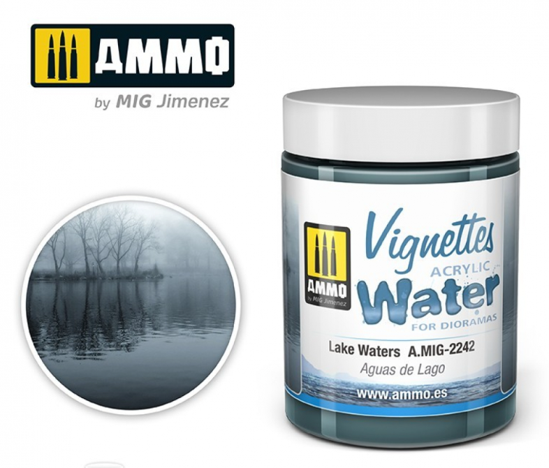 Акриловый гель для имитации воды Lake Waters (100mL) (Ammo Mig)