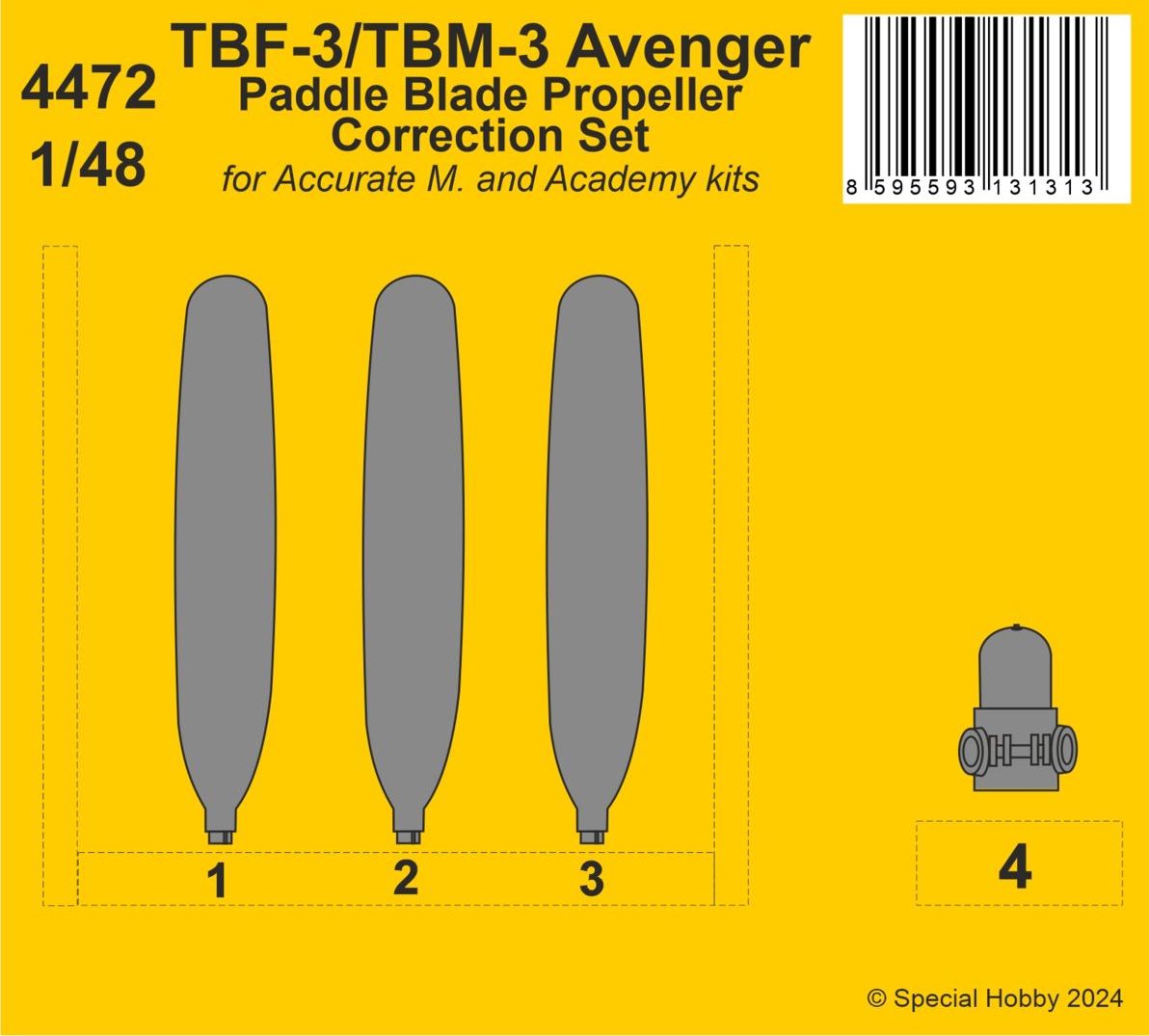 Дополнения из смолы 1/48 Корректировочный набор винта для Grumman TBF-3/TBM-3 