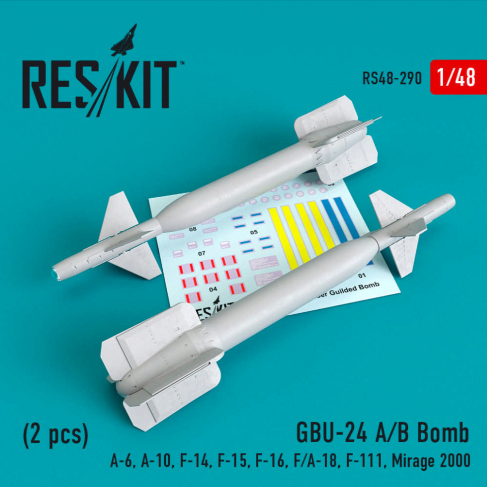 Дополнения из смолы 1/48 GBU-24 (A-B) Bomb (2 pcs) (ResKit)